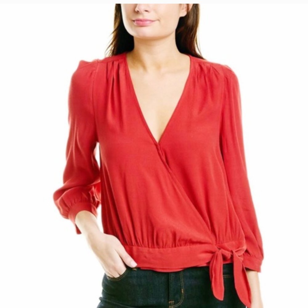 Madewell Long Sleeve Surplice Wrap Top